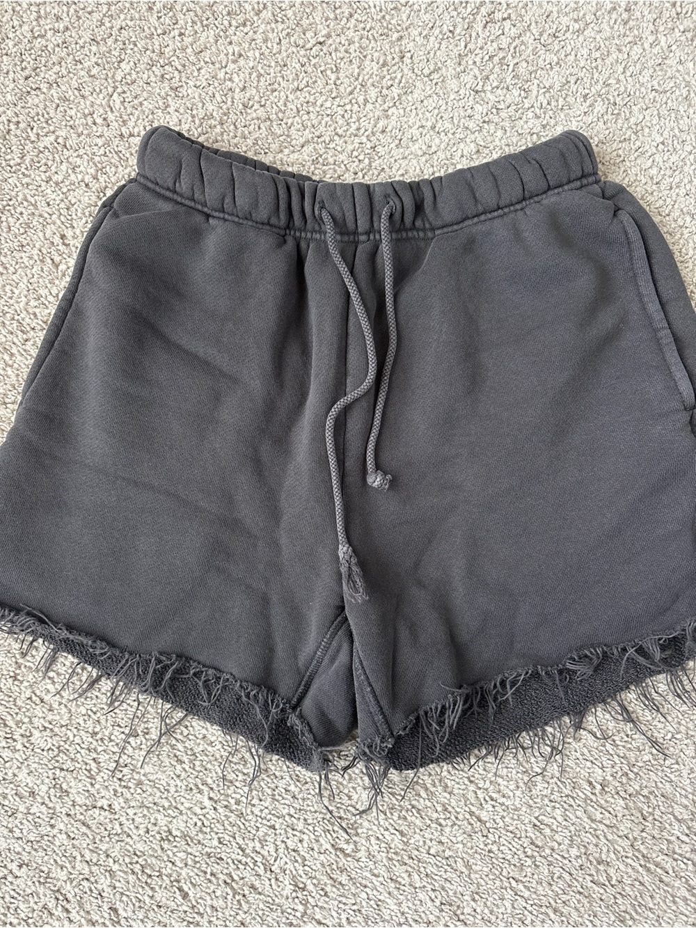 Elwood Black Frayed Hem Drawstring Women’s Shorts